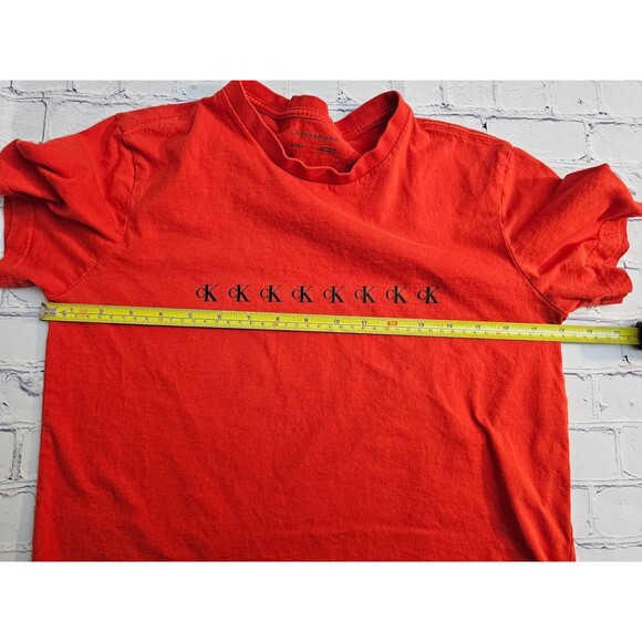 Calvin Klein Jeans Men’s Red T-Shirt XS Logo Graphic Cotton Short Sleeve - Picture 6 of 12